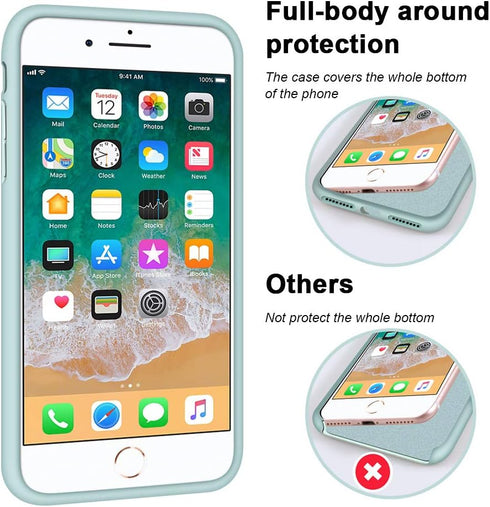 Anuck iPhone 8 Plus Case, iPhone 7 Plus Case, Soft Silicone Gel Rubber Bumper Case Microfiber Lining Hard Shell Shockproof Full-body Protective Ca...