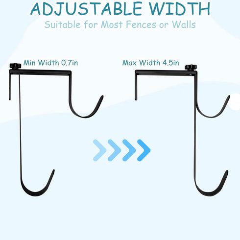 2Pcs Adjustable Pool Pole Hanger, Double Pool Hooks for Poles, Mental Pool Fence Hooks for Hanging Pool Equipment Hooks, Pool Pole Hooks for Pool ...