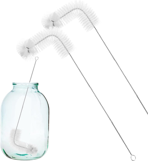 Honeydak 2-Pack 30 Inch Carboy Brush, Nylon & Steel, L-Shape, Clear, 76cm, Wine Making & Beer Brewing, Glass Carboy Cleaning Brush...