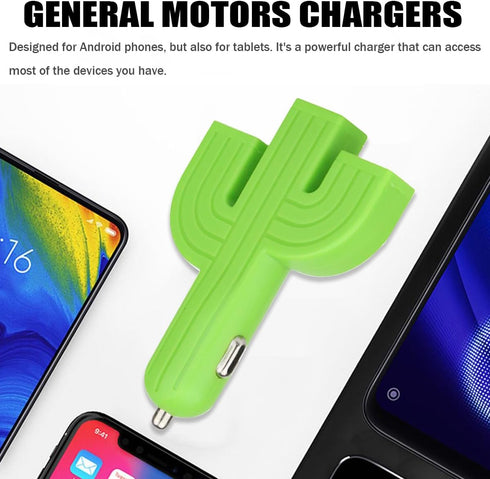 Cactus 3USB Car Mount Charger, 12-24V Three Port Automotive Phone Charger Adapter, Compatible with 8 11 12 Plus Pro Max S9 S10 Note9, Universal fo...