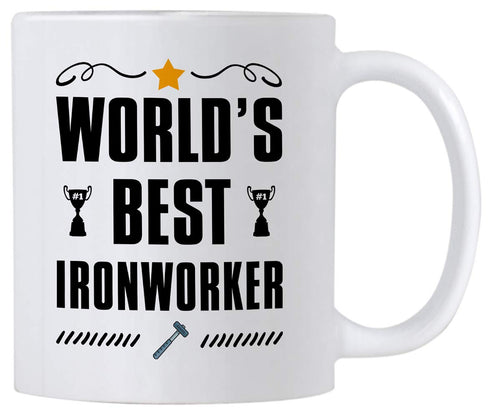 Ironworker Gifts. World's Best Iron Worker 11 Ounce Coffee Mug. Cup Gift Idea for Co-Worker....