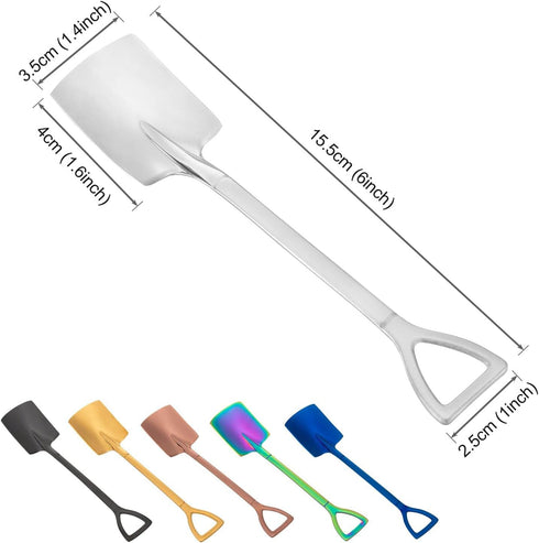 6-Piece Soup Spoons Set | Stainless Steel | Dinner Serving Spoons Titanium Spoon - Mirror Polish & Dishwasher Safe...