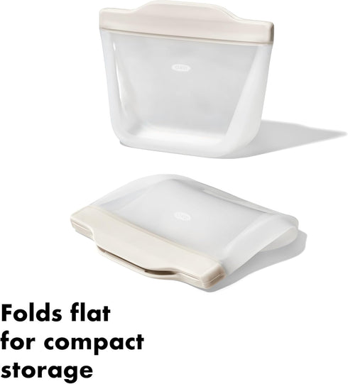 OXO Good Grips Silicone Reusable Bag – Stand-Up Snack (12 oz) – Oat...