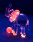 Garden Deco Glow in The Dark Pink Elephant Kick Football Hand Blown Art Glass Figurine Ornament Sculpture...