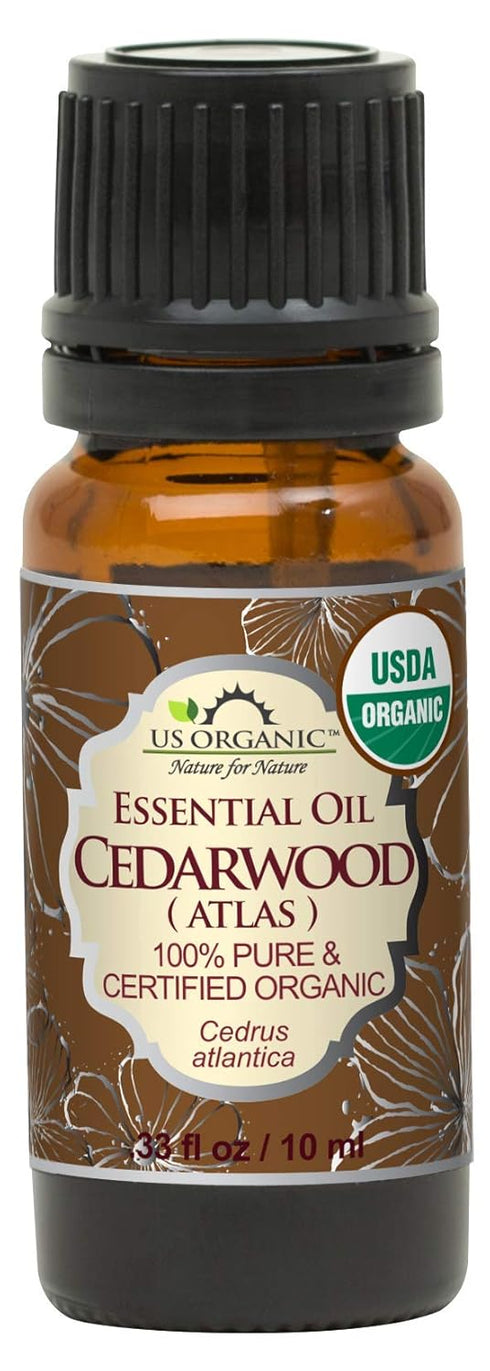 US Organic 100% Pure Cedarwood Essential Oil (Atlas) - USDA Certified Organic, Steam Distilled (More Size Variations Available) (10 ml / .33 fl oz...