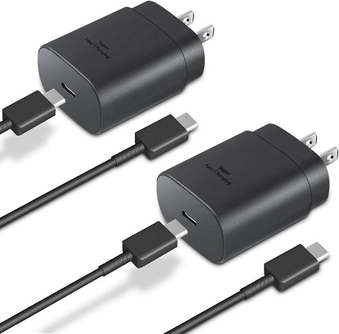 Type C Charger, 2-Pack 25W Type C Super Fast Charging Block with 6ft USB C Charger Cable Compatible with Galaxy S23 Ultra/S23+/S22/S21/S20/Phone 1...