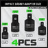 SWANLAKE 7PCS Impact Power Drill Socket-Adapter Set, Hex-Shank Socket to Drill 1/4" 3/8" 1/2" Impact Driver Adapter...