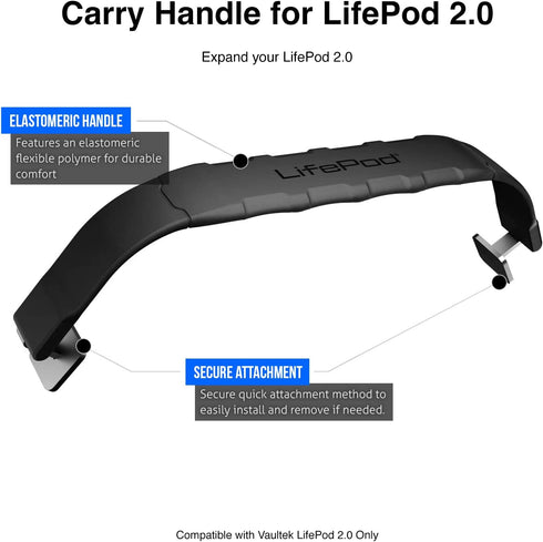 VAULTEK LifePod 2.0 Secure Waterproof Travel Case Rugged Electronic Lock Box Travel Organizer Portable Handgun Case with Backlit Keypad (Carry Han...