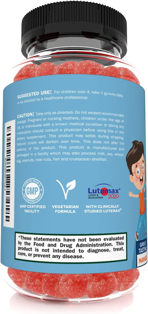 Sunergetic Premium Eye Support Gummies for Kids - Lutein with Zeaxanthin Supports Overall Eye Health, Vision & Macular Health - Lutein & Zeaxanthi...