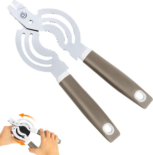 Jar Opener, Multifunctional Jar Openers for Seniors, Stainless Steel Jar Lid Opener, Easy Twist Bottle Opener for Seniors with Arthritis...