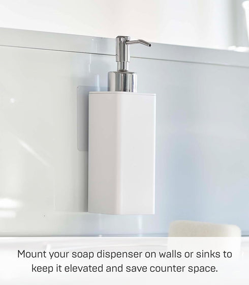 Tower Self Adhesive Kitchen Soap Dispener, Wall Or Sink Mounted Pump Dispenser for Hand Or Dish Soap - Abs Plastic...