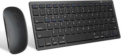 Wireless Bluetooth Keyboard and Mouse Set, Portable Slim Silent Cordless Keyboard and Mouse Combo Compatible with iPad/Mac/MacBook/Android/Windows...