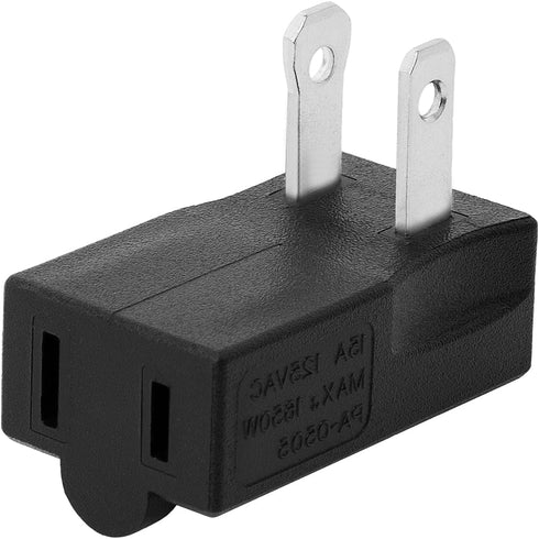 Upward Angled Adapter Vertical Right Angled Up Angle AC Adapter, NEMA 1-15P USA Outlet Saver Extension Adapter 15A 125V Molded...