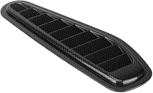 Air Flow Intake Cover, 2pcs Carbon Fiber Style Car Air Flow Intake Decorative Scoop Bonnet Vent Hood Cover Universal Air Flow Vent Cover Hood Scoo...