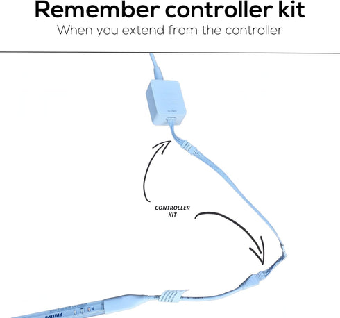 Y-Splitter Extension Cable for Philips Hue Lightstrip V4 Lighting - LED Strip LED Lighting - Extension Cable Power - White, 2 Pieces...