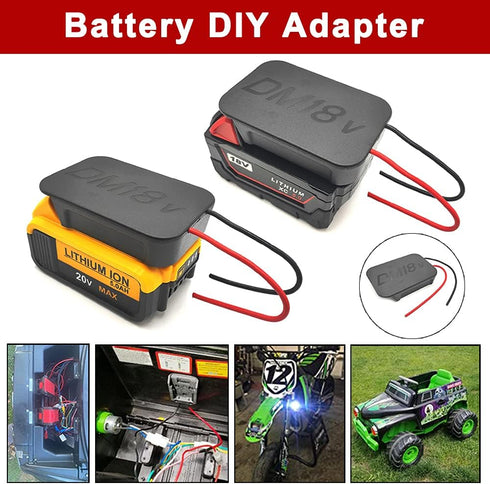 Battery Adapter for DEWALT 18V/ 20V MAX & Milwaukee M18 18V Lithium Battery Power Mount Connector Dock Holder, Power Wheels Adapter DIY Drill Tool...