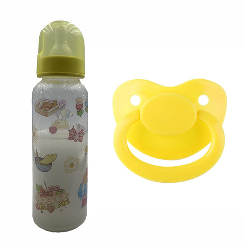 Adult Sized Pacifier and Bottle Set?Print May Vary,250ml (Yellow)...