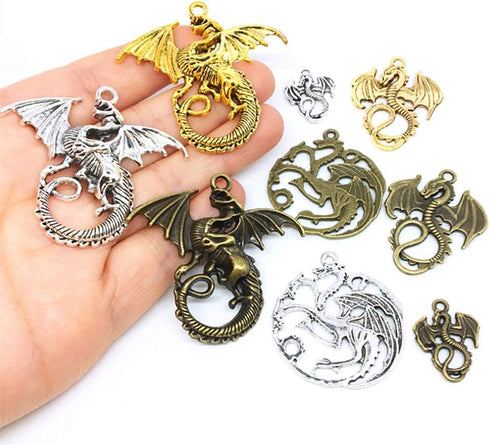 ALIMITOPIA Flying Dragon Charm Demon Fire Dragon Totem DIY Jewelry Making Charm Pendant for Handmade Necklace Bracelet Accessaries(20pcs)...