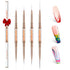 modelones Nail Art Brushes, Super Fine Thin Liner Nail Brush Set Sizes 7/11/15/20mm for Nail Gel Polish Painting Designs with Acrylic Rhinestone H...