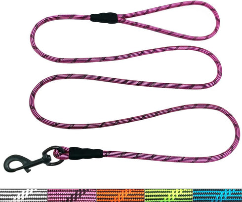 1/5", 1/3" Rope Dog Leash 6 Foot, Lightweight Sturdy Dog Walking Leash with Rotating Metal Clip, Multi-Color Pet Leash for Small Medium Dogs, Cats...