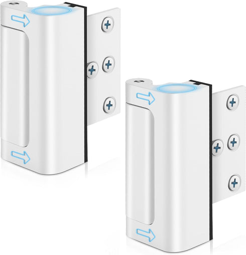 Home Security Door Lock, Childproof Door Reinforcement Lock, for Extra Home Security and Privacy, White, 2 Pack...