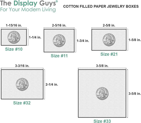 TheDisplayGuys - 25-Pack #11 Cotton Filled Cardboard Paper Jewelry Boxes Gift Case - Kraft Brown (2.1" x 1.8" x 0.8") - for Shipping or Storage...
