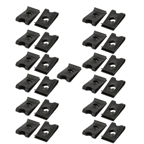 uxcell® 25pcs Spring Steel Speed Fastener Extruded U Nut Black for M4 / ST4.2 Screw Bolt...