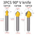 6PCS 1/4 Shank Carbide Rounf Nose Bit 90 Degree V-Groove Bit Suit 3D CNC Signmaking Lettering Engraving Router planing Head Wood Cutter Woodworkin...