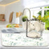 Green Leaves Dish Drying Mat for Kitchen Counter Herb Plant White Drying Mats Super Absorbent Reversible Microfiber Kitchen Countertop Protector D...