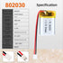 3.7V 400mAh 802030 Lipo battery Rechargeable Lithium Polymer ion Battery Pack with PH2.0mm JST Connector...
