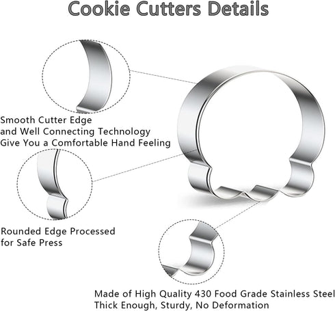 Halloween Cookie Cutter Set,7 Piece Stainless Steel Cookie Cutters for Baking...