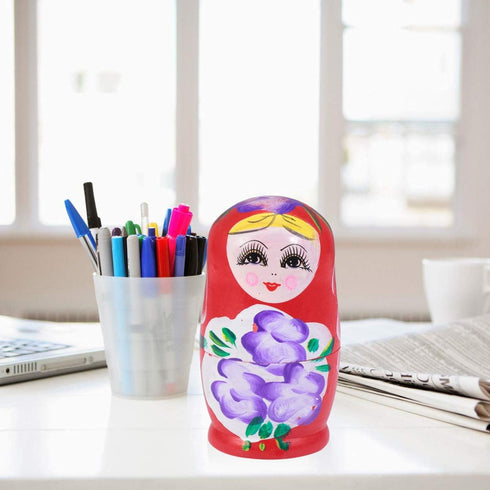 TOYANDONA Russian Nesting Dolls for Kids, Wood Matryoshka Doll Stacking Nested Set Handmade Girl-Pattern Nesting Dolls Toys for Christmas Mothers ...