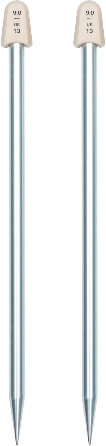 Susan Bates 10-Inch Silvalume Single Point Knitting Needle, 9mm, Blue (11110-13)......