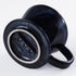 Asayu Japan Ceramic Coffee Pour Over Maker Set in Dark Navy Blue, Slow Brewing Paper Filter Holder and Dripper with 3 Holes for Coffee and Tea - C...
