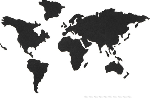 Navaris Cork Board World Map - Self-Adhesive Corkboard Continents for Wall to Pin, Plan, Document Travels - with 18 Cork Pieces and 10 Pins - Blac...