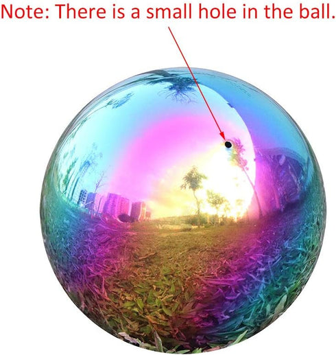 USHome Rainbow Home Garden Gazing Globe Mirror Balls, Polished Stainless Steel Shiny Sphere, Ideal As a Housewarming Gift (6 Inch)...