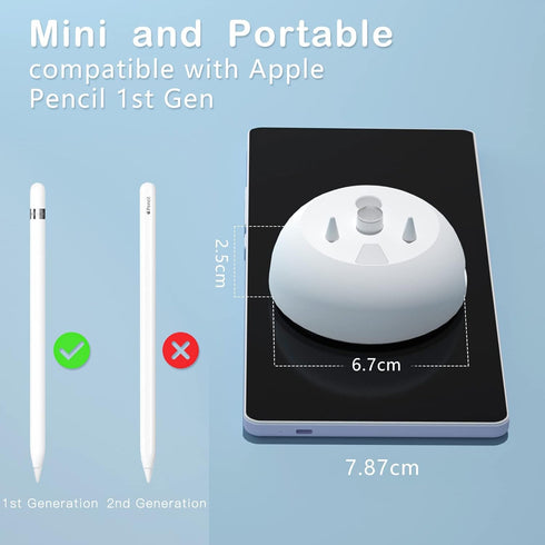 Charging Stand Compatible with Apple Pencil 1st Generation - 3 in 1 iPad Pencil Charger Dock Holder with LED Light & Pencil Tips and Cap Holder - ...