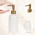 Natheeph 14OZ Ceramic Soap Dispenser Ceramic Soap Pump Dispenser Can Fill Liquid for Bathroom/Kitchen (White)...