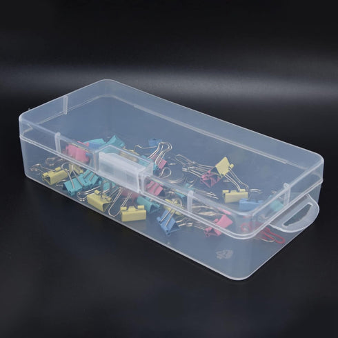4 Packs Small Plastic Boxes,Clear Plastic Storage Container Bins with Latching Lids,Stackable Craft Box Containers for Craft Supplies and Little B...