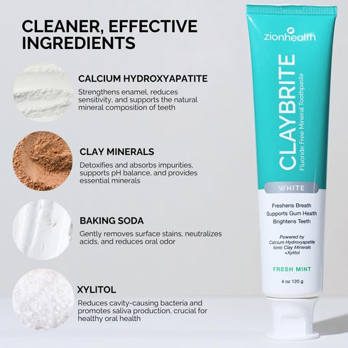 ClayBrite Mineral Toothpaste 4 oz White...