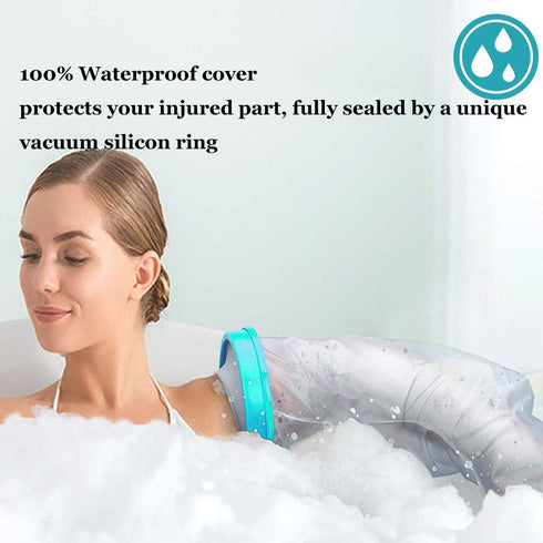 2025 Upgraded Full Arm Cast Cover for Shower Adult, 100% Waterproof Cast Shower Cover Arm, Soft Comfortable Cast Bag Cast Protector, Watertight Se...