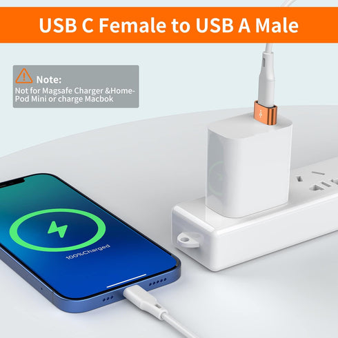 JXMOX USB C Female to USB Male Adapter 4-Pack,Type C to USB A Charger Cable Adapter for iPhone 11 12 13 14 15 Pro Max Plus,Samsung Galaxy S24 S23 ...