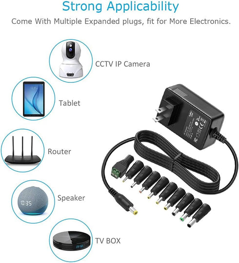 Belker 12V 2A 1.5A AC Adapter Charger Power Adapter Supply for 12 volt Electronics - 2000mA Max....
