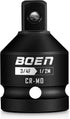 BOEN 3/4"F to 1/2"M Impact Socket Adapter, Cr-Mo Steel,Socket Adapter Set for Impact Driver Conversions...