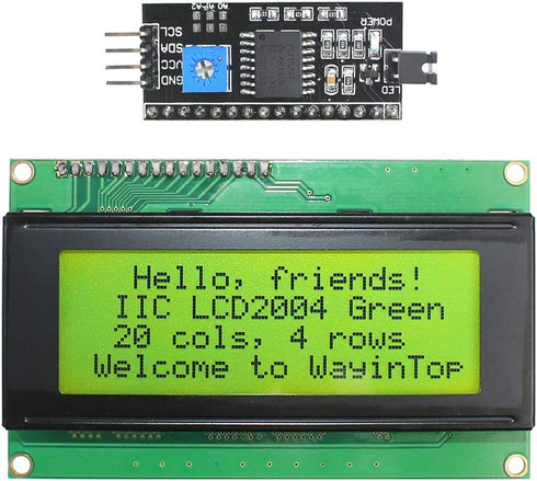 20x4 2004 LCD Display Module with IIC/I2C/TWI Serial Interface Adapter (Yellow Green/2004)...