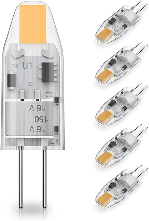 YUIIP G4 LED Bulb AC/DC 12V 1.2W (10W Halogen Bulb Replacement), Warm White 2700K JC G4 Bi Pin Light Bulbs for Under Cabinet Puck Light, Chandelie...