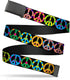 Buckle-Down Men's Web Belt Peace, Multicolor, 1.5" Wide-Fits up to 42" Pant Size...