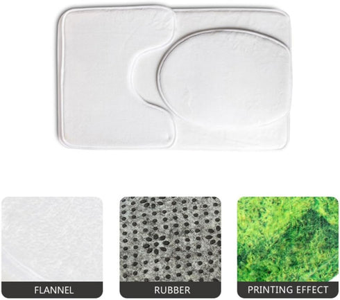 UNICEU Grey White Marble 3 Piece Bathroom Rug Set Includes Bath Rug, Contour Mat and Toilet Lid Cover, Machine Washable, Super Soft Microfiber & N...