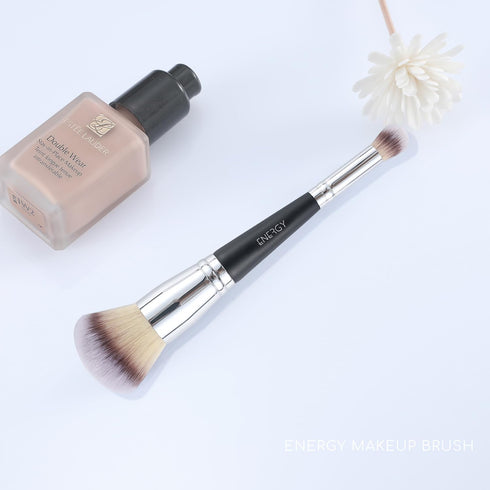 ENERGY Makeup Brushes Dual Sided Airbrush Foundation Brush Concealer Brush Luxe Synthetic Hair Perfect for Liquid Cream Powder Blending Buffing Co...