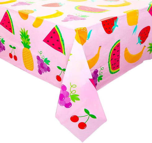 Sparkle and Bash Tablecloth for Two-tti Frutti 2nd Birthday Party Decorations (Pink, 54 x 108 in, 3 Pack)...